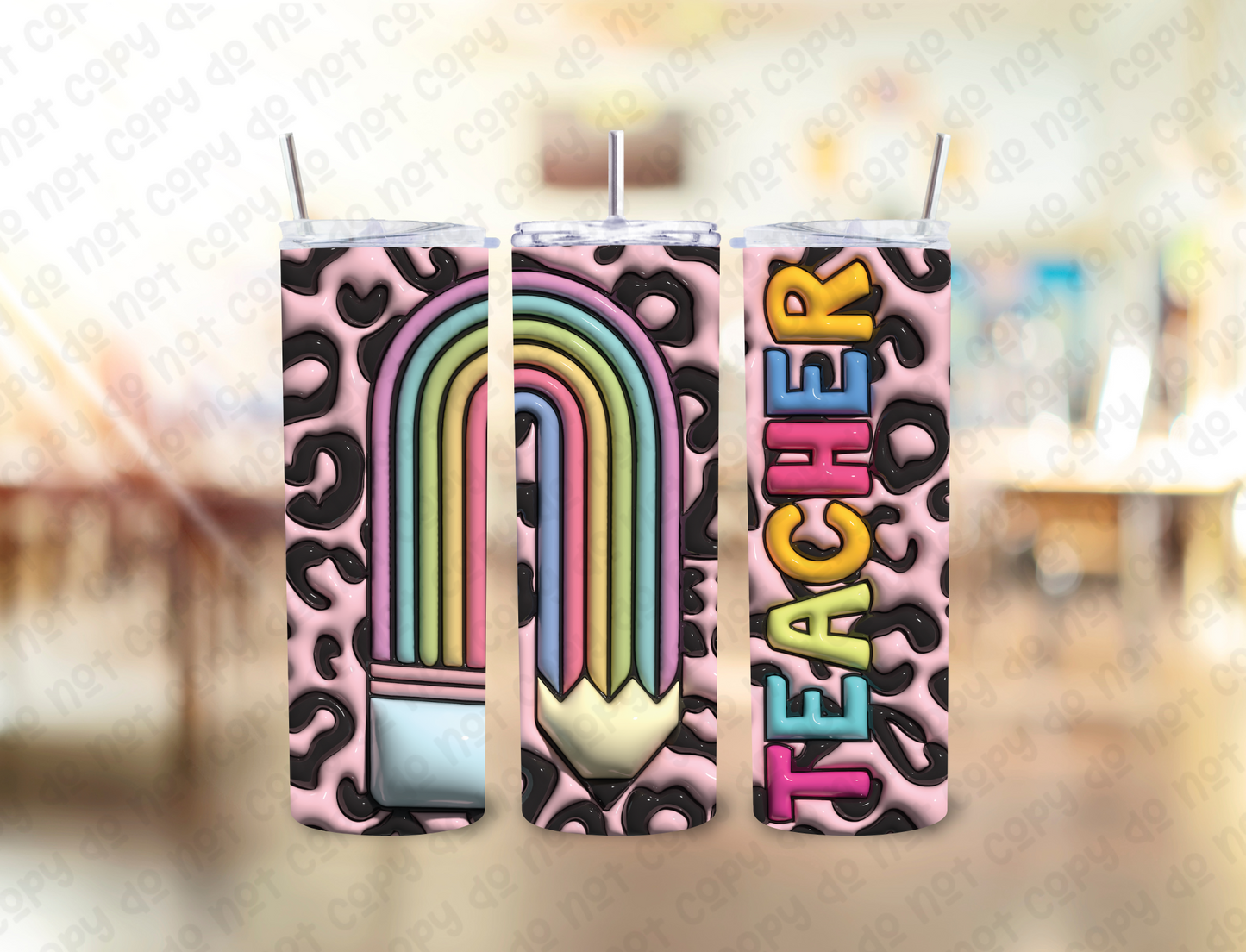 Retro Pencil Teacher 20 oz Tumbler