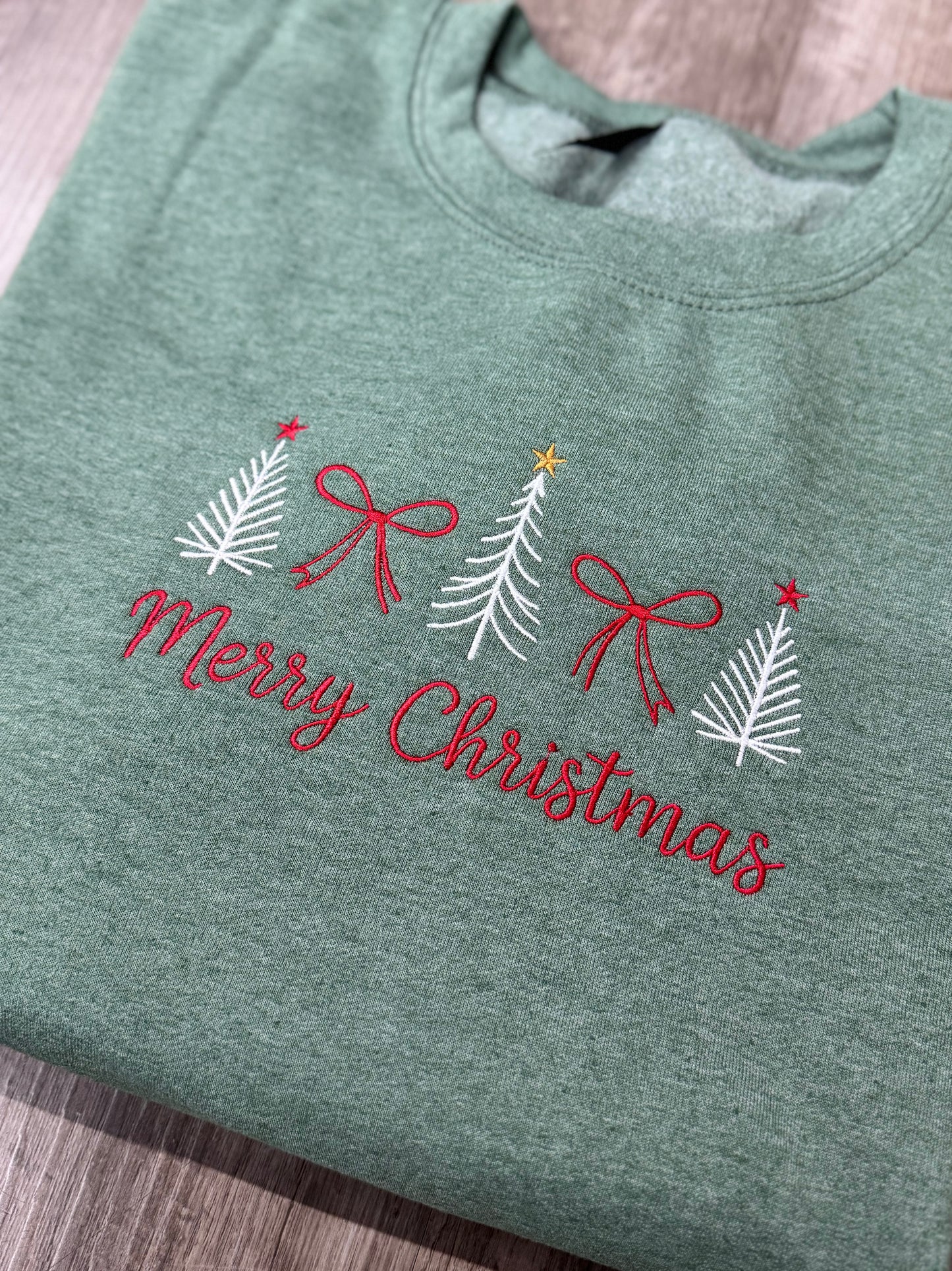 Merry Christmas Embroidered Crewneck