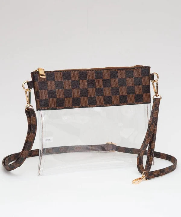 CHECKERED STADIUM PURSE
