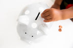 Polka Dot Piggy Bank (Grey, Pink, or Blue)