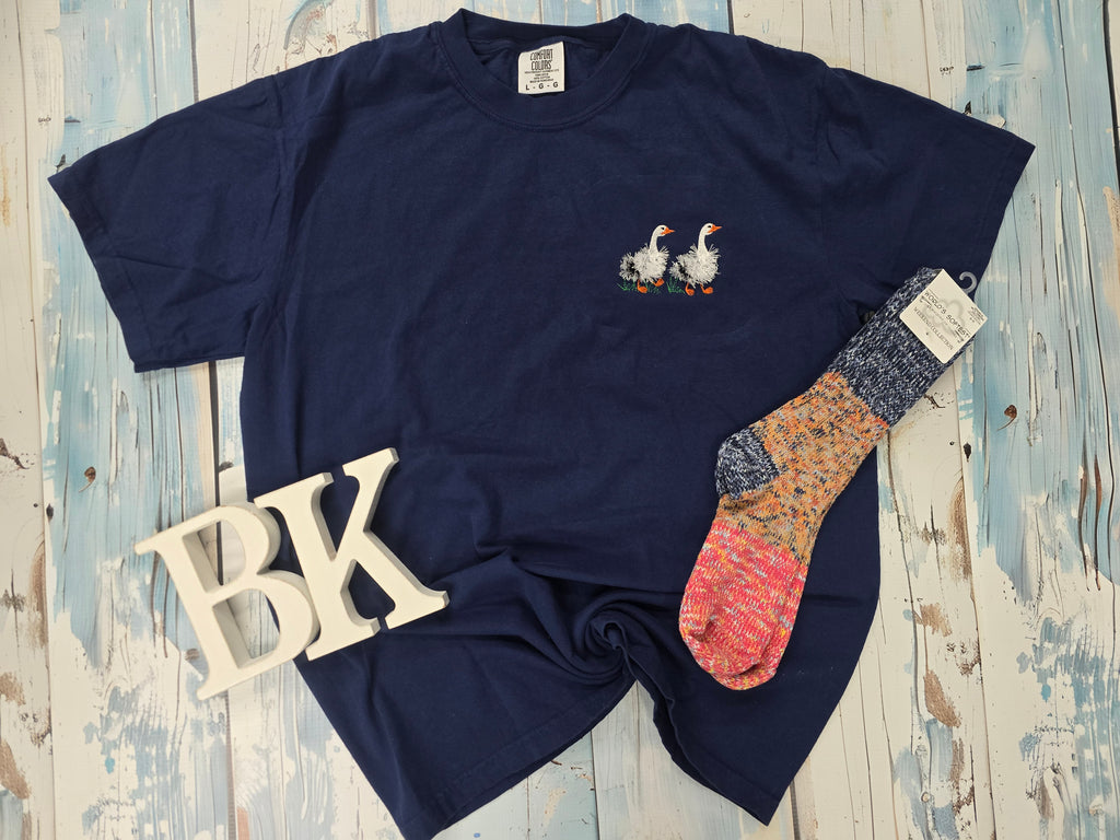 FRINGE GEESE EMBROIDERY TEE