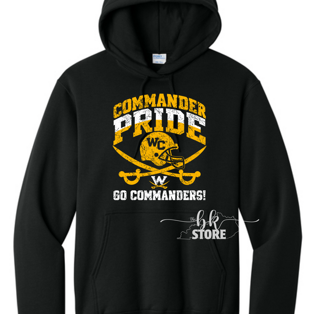 Black Hoodie- WCYS-Commander Pride with Personalization