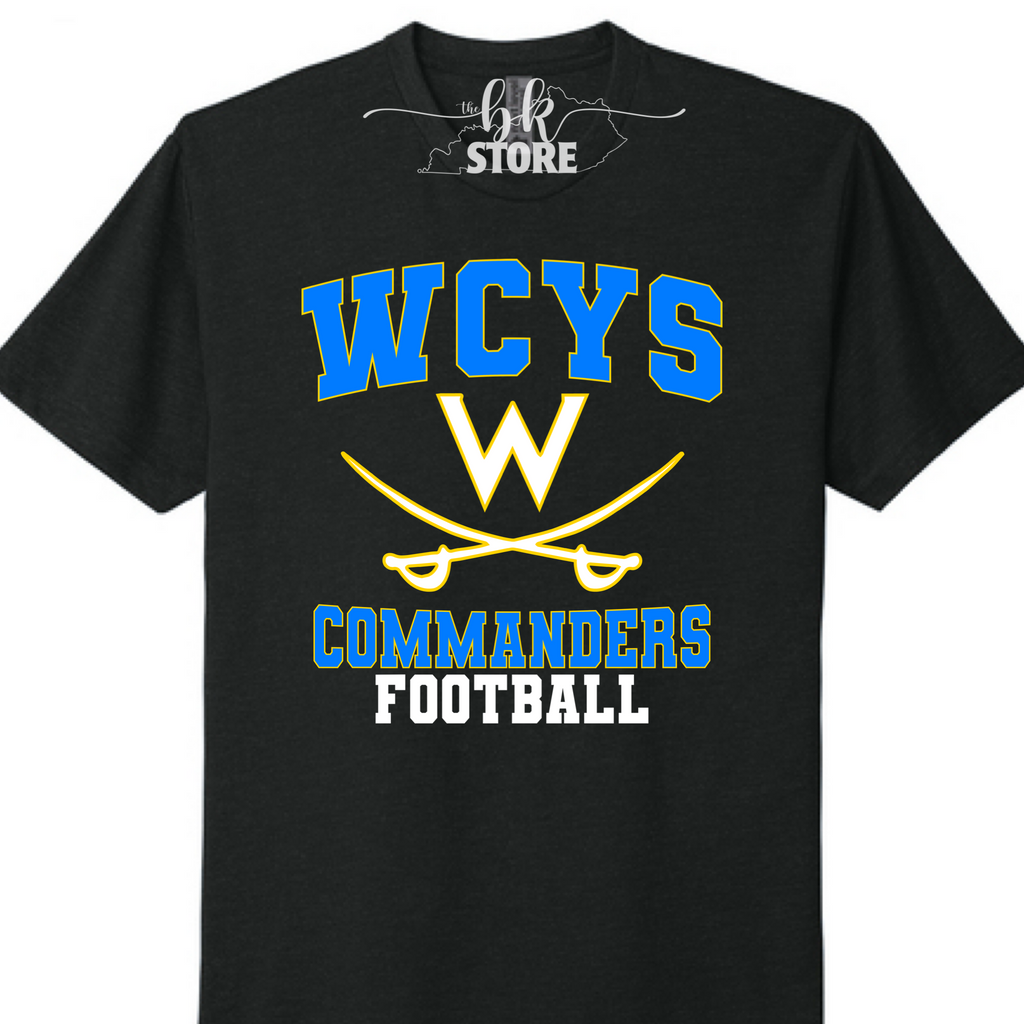 Black Tee- WCYS-Commander Football Personalization