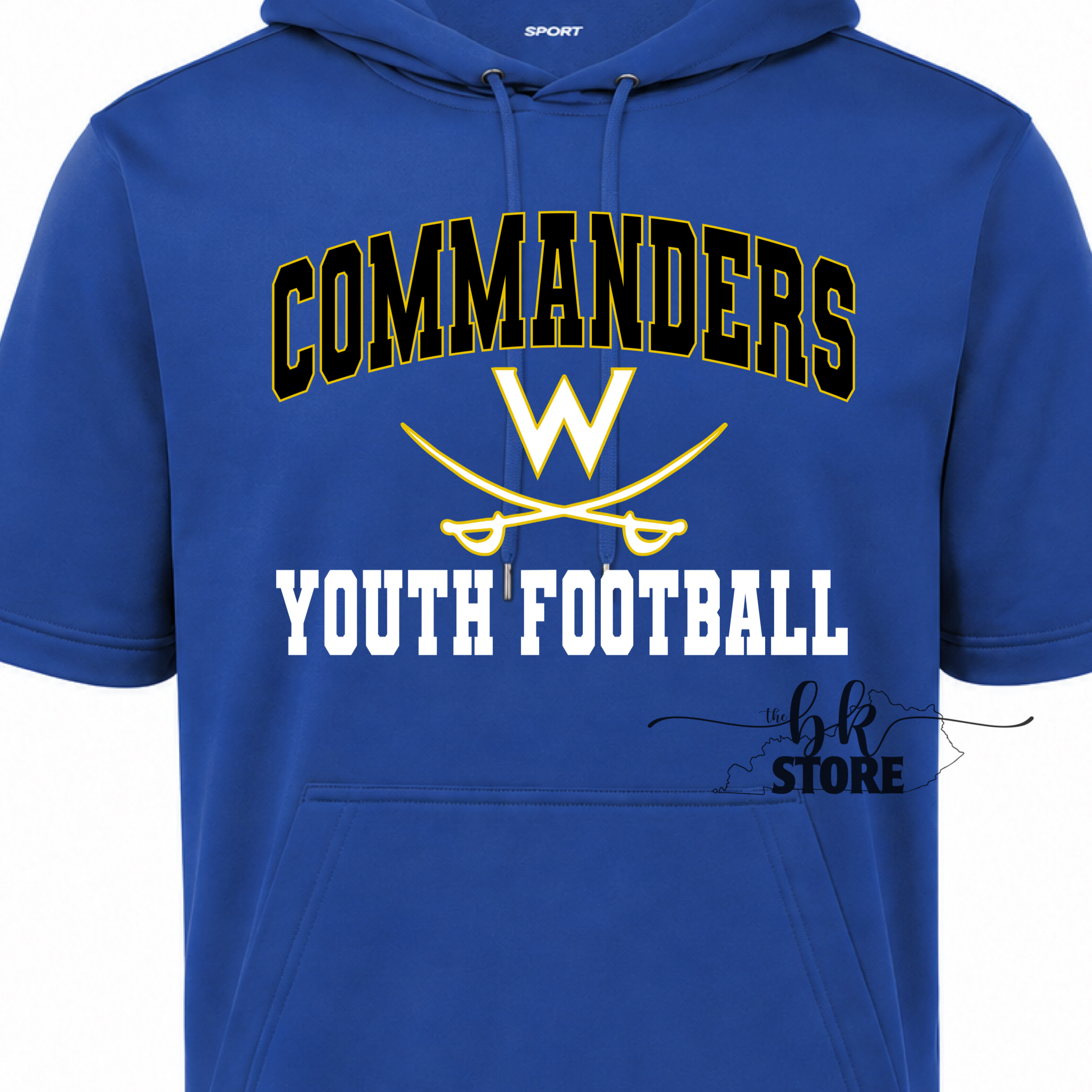 Short Sleeve Hoodie- WCYS-Commander Football With Personalization