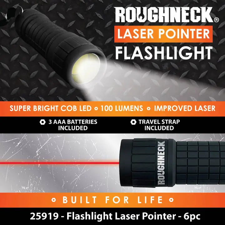 Roughneck Led Laser Pointer Flashlight Soft Touch