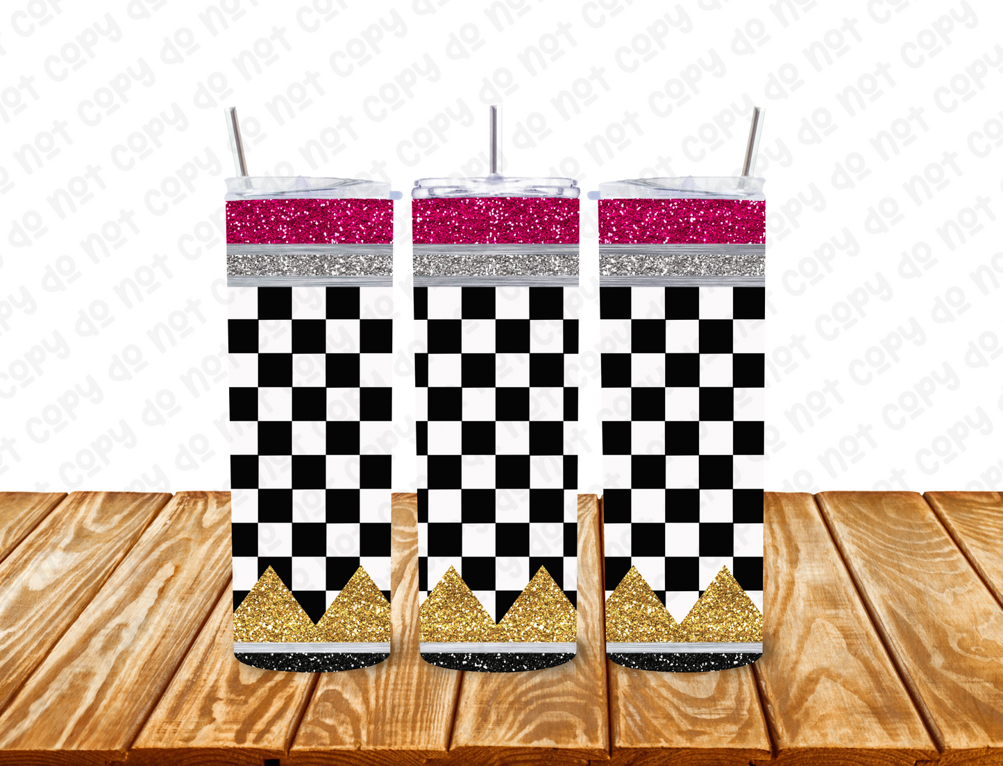 Checkered Pencil 20 oz Tumbler