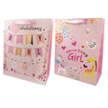 Baby Girl Gift Bags – Foil Front, Ribbon Handles