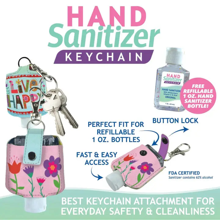 HAND SANITIZER ON KEYCHAIN