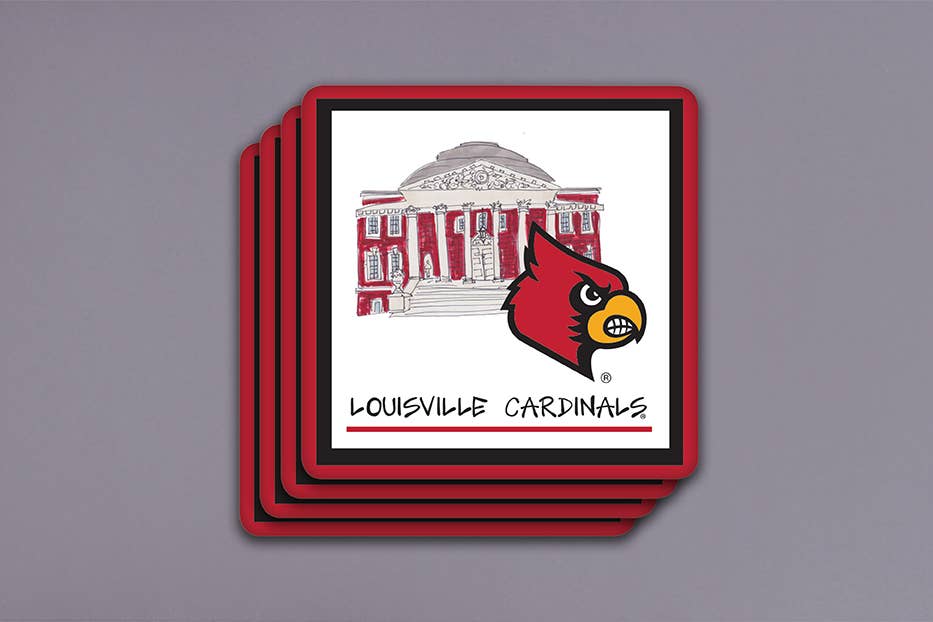 U OF L 4pc Coaster Set