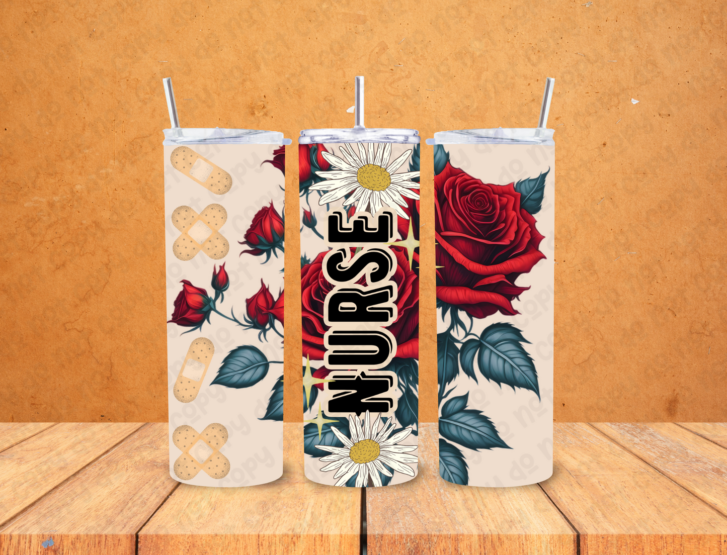 Floral Nurse 20 oz Tumbler
