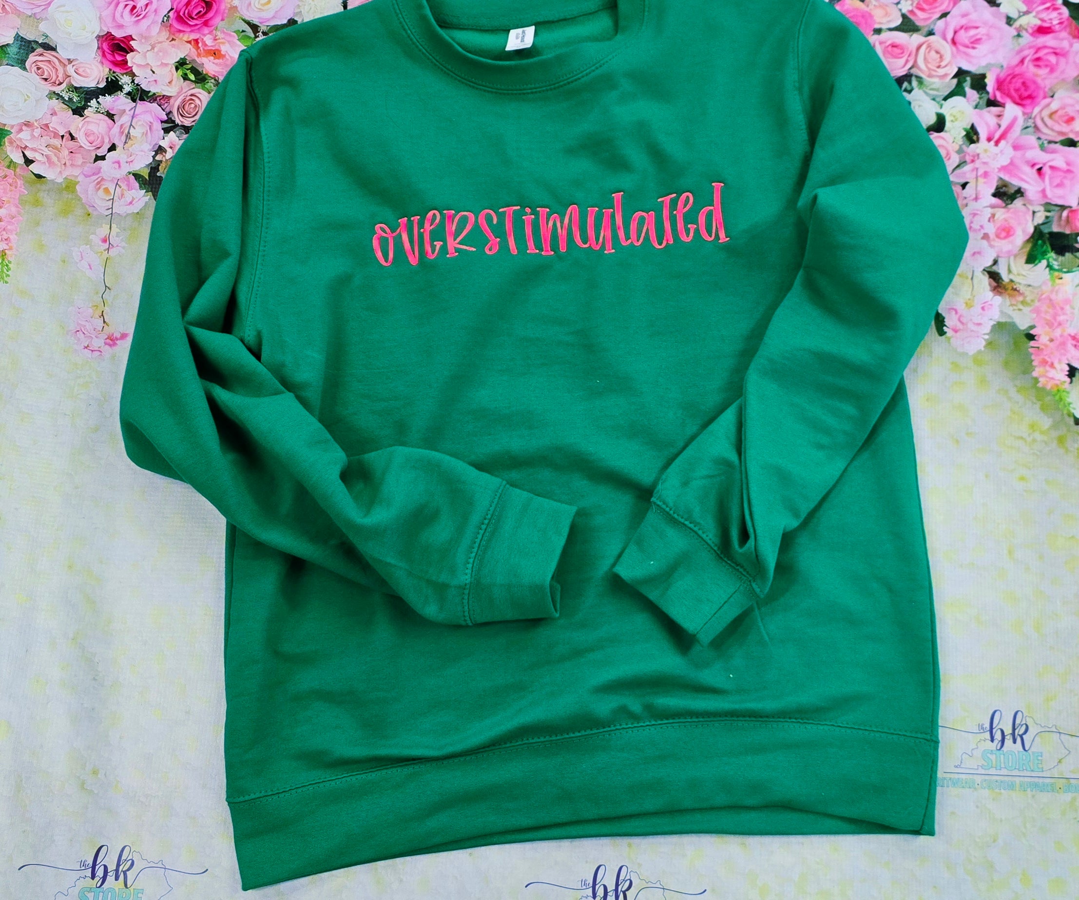 OVERSTIMULATED EMBROIDERED CREWNECK SWEATSHIRT