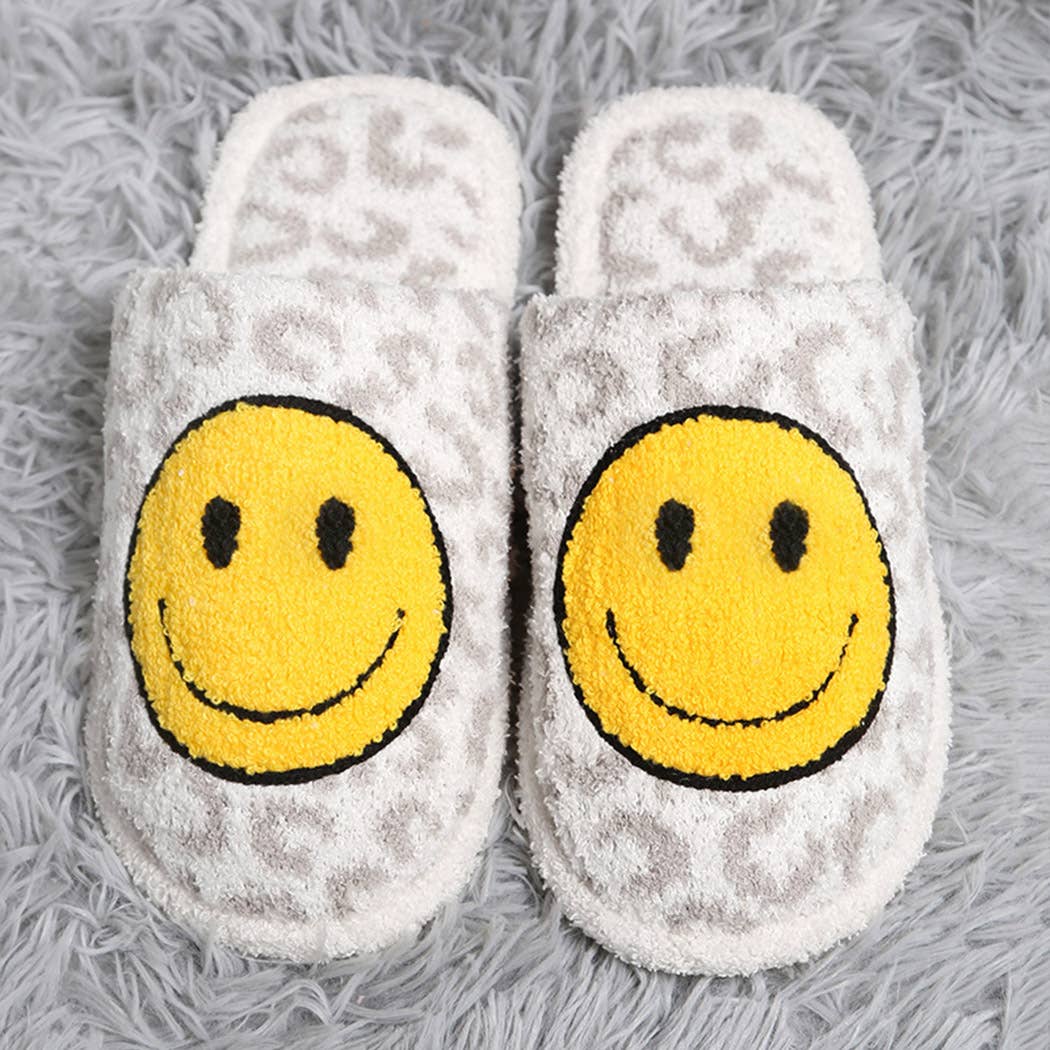 Leopard Happy Face Luxury Soft Slipper