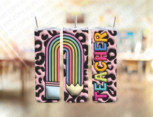 Retro Pencil Teacher 20 oz Tumbler