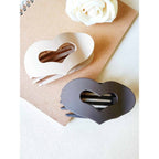 Matte Neutral Heart Shaped Flat Hair Claw Clips
