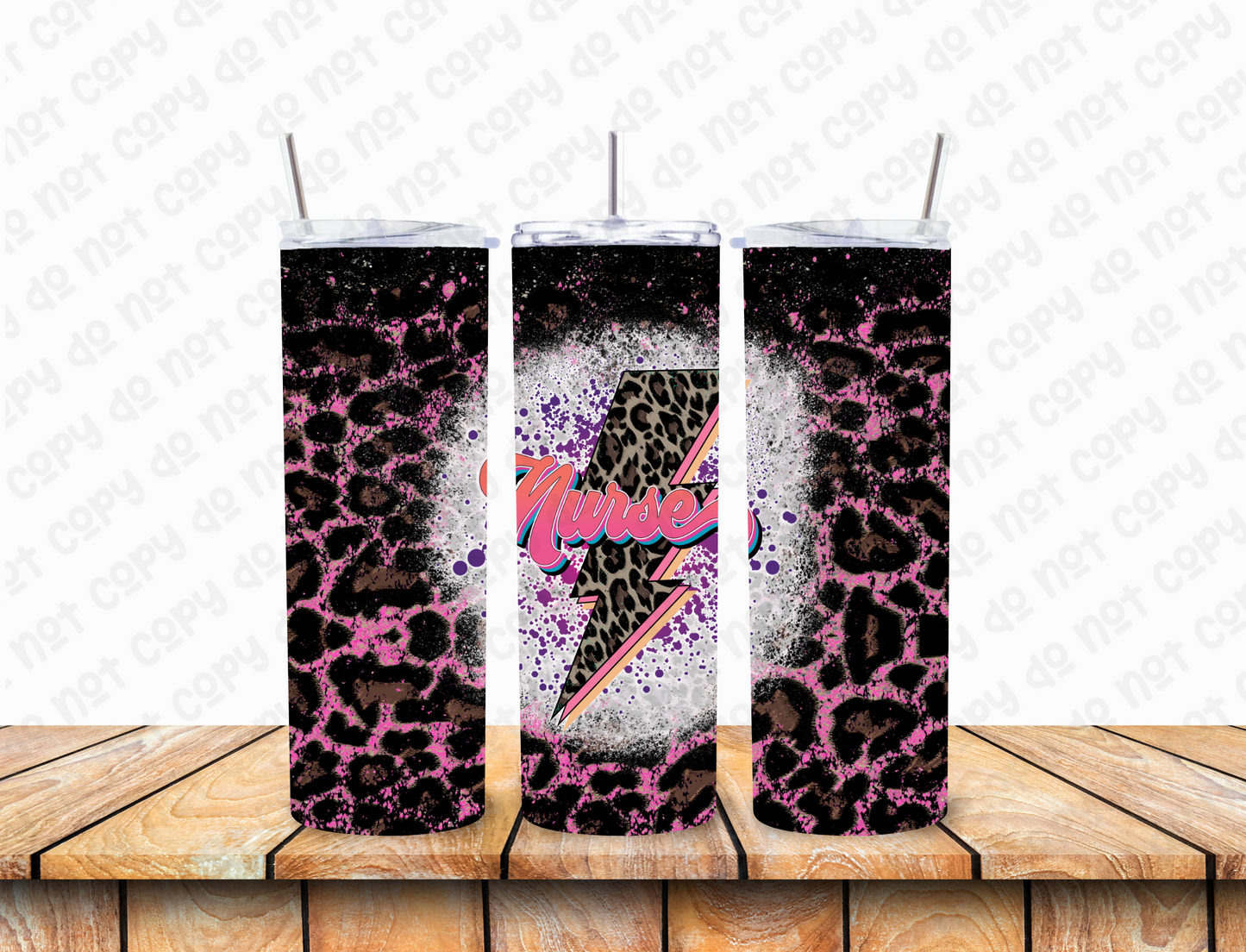 Retro Leopard Print Nurse 20 oz Tumbler