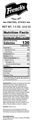 French's Mustard
Seasoned Pretzels 7.5oz