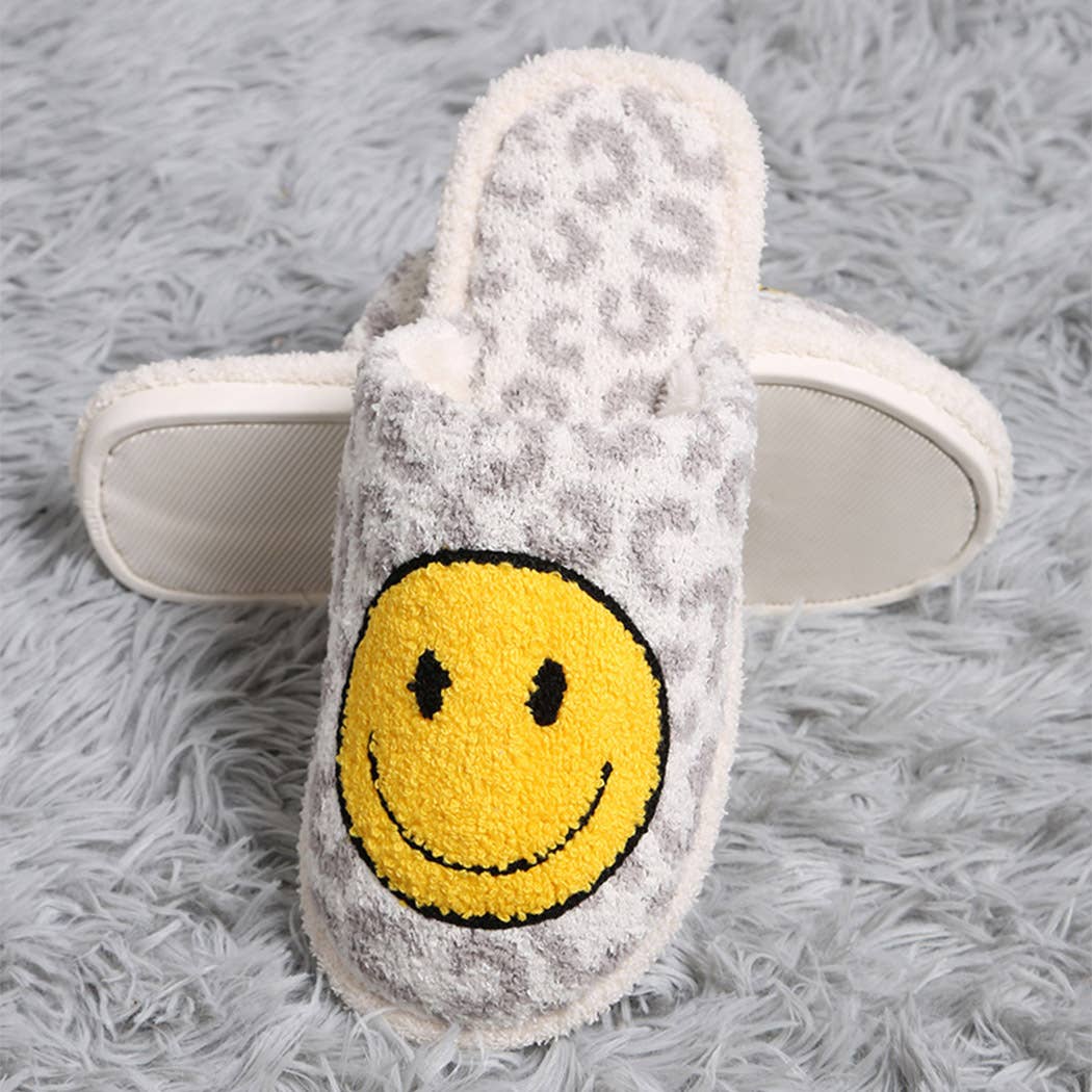 Leopard Happy Face Luxury Soft Slipper