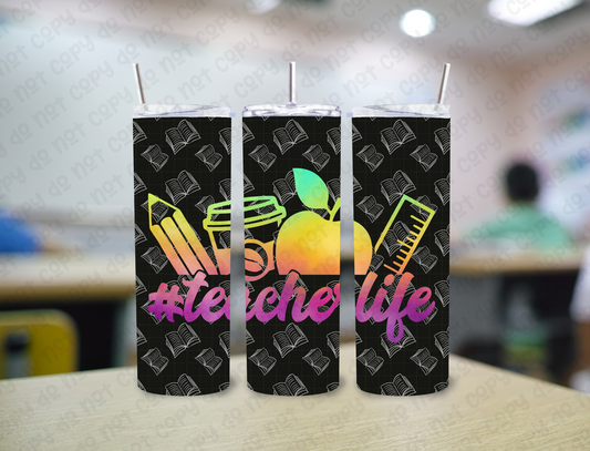 Neon #teacherlife 20 oz Tumbler