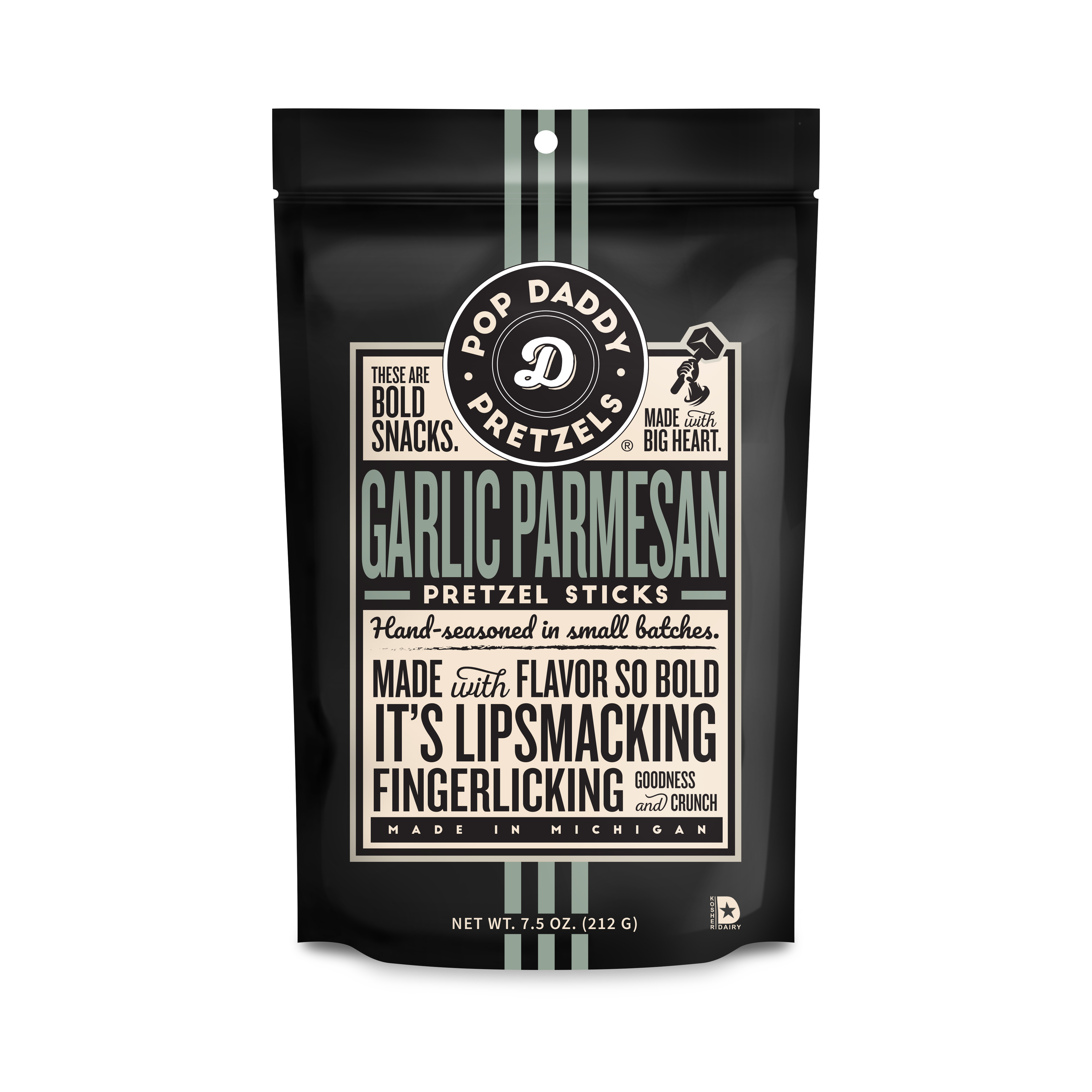 Pop Daddy – Garlic Parmesan Seasoned Pretzels 7.5oz