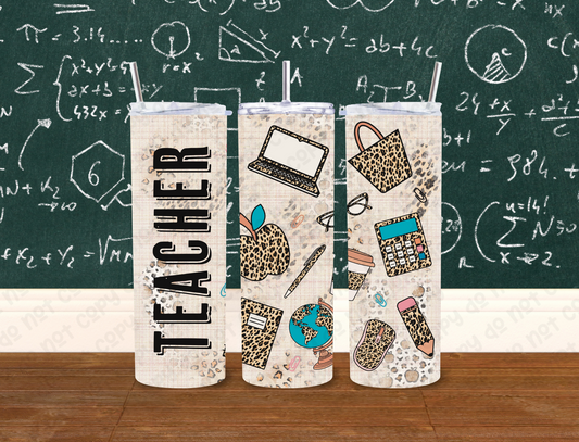 Leopard Print Teacher 20 oz Tumbler