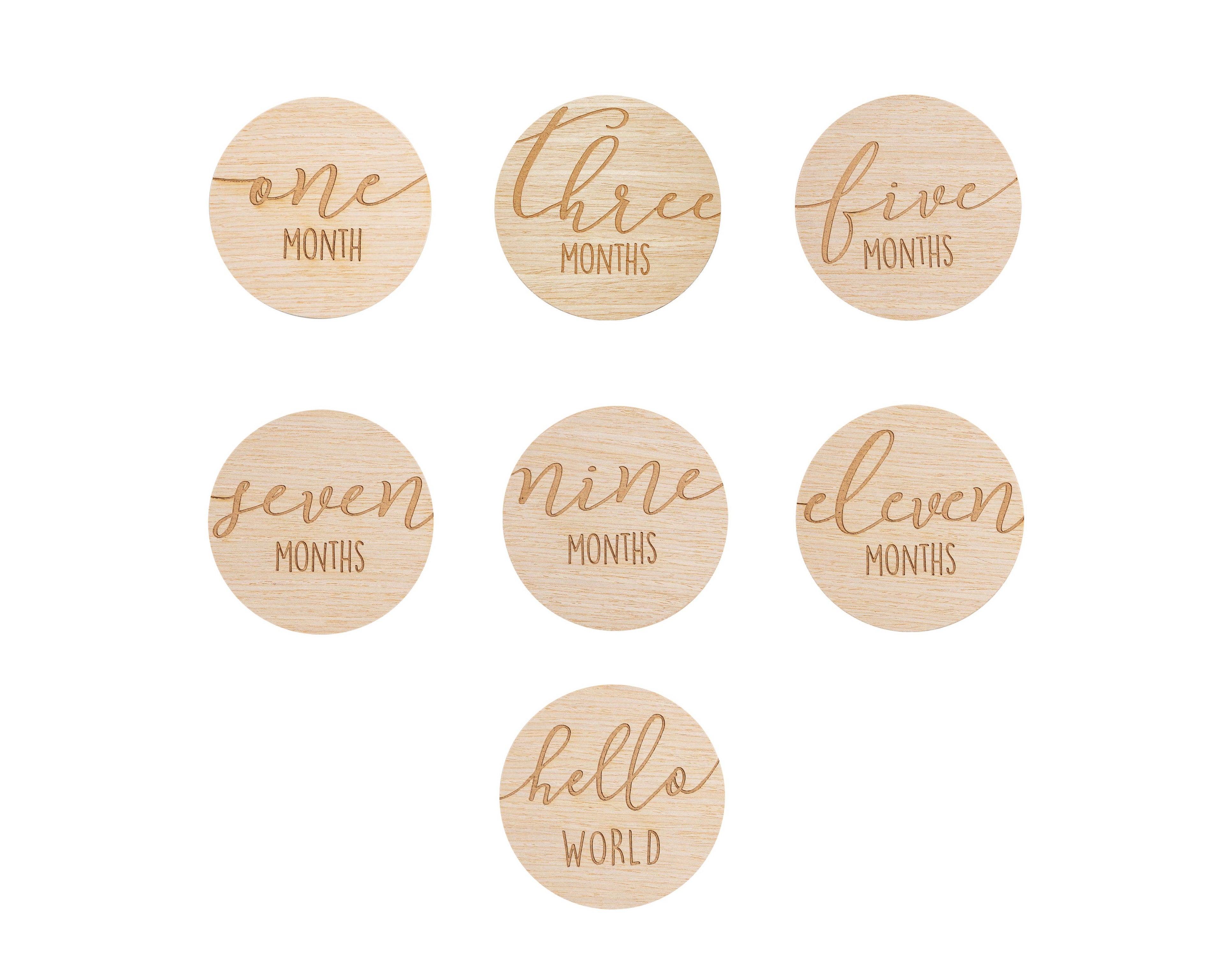 Wooden Reversible Monthly Milestone Photo Prop