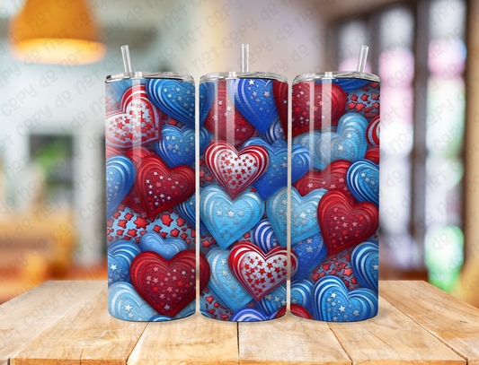 Patriotic Hearts 20oz Tumbler