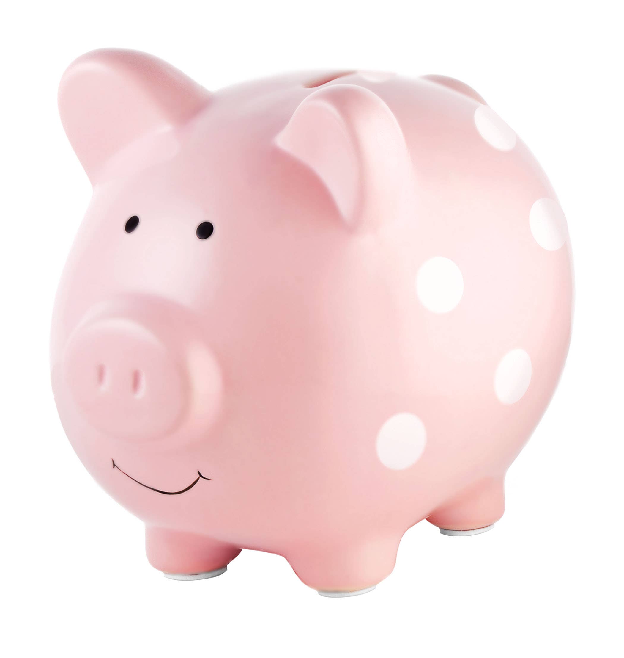 Polka Dot Piggy Bank (Grey, Pink, or Blue)
