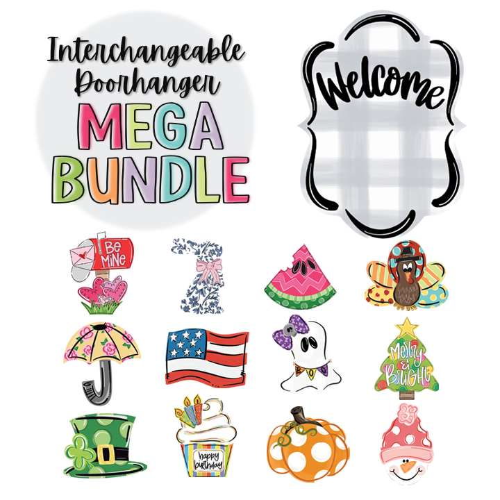 Door hanger - Interchangeable - MEGA BUNDLE - 12 Seasonal Attachments included