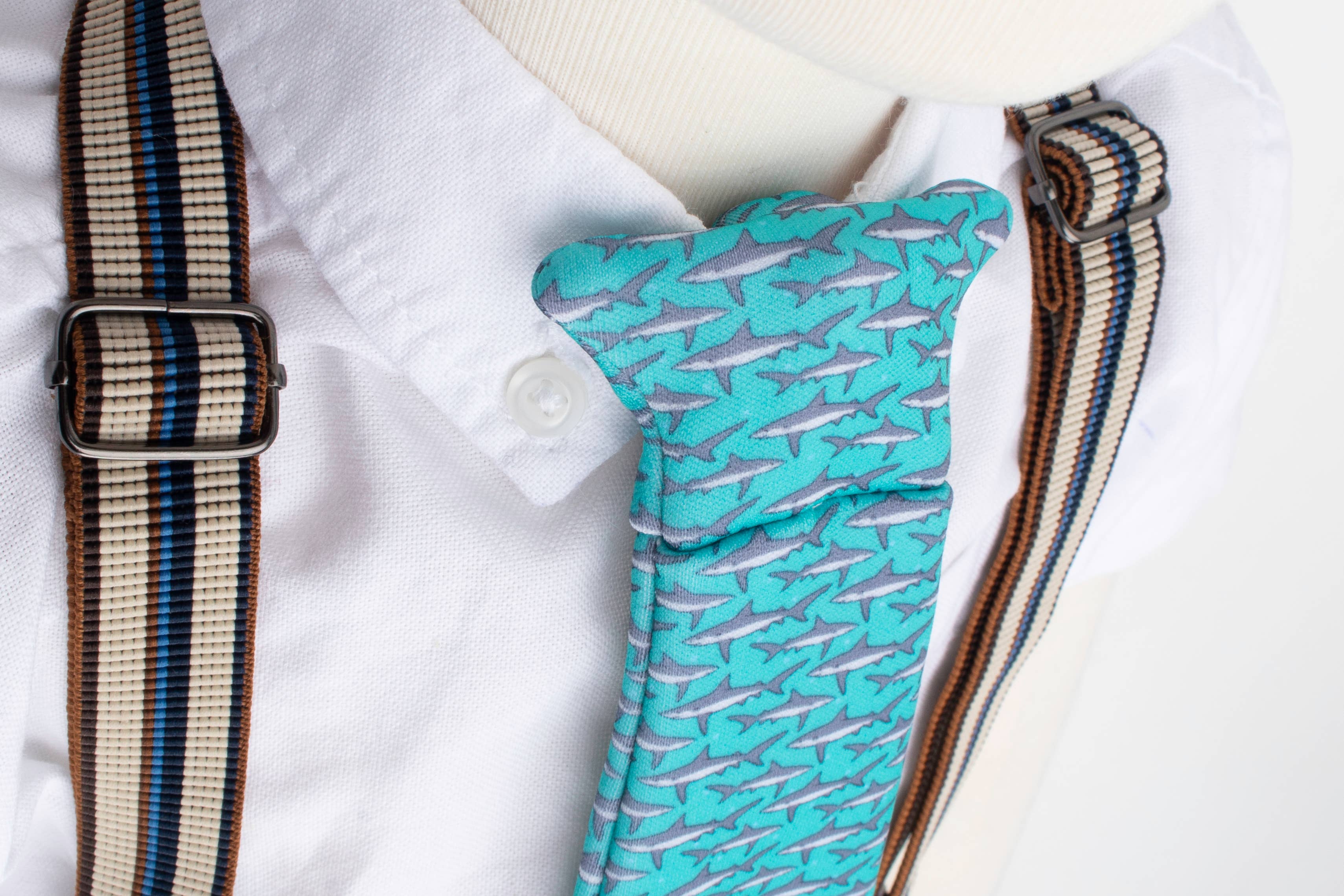 Tasty Tie Teether, Crinkle Toy, Baby Boy Gift (Shark)