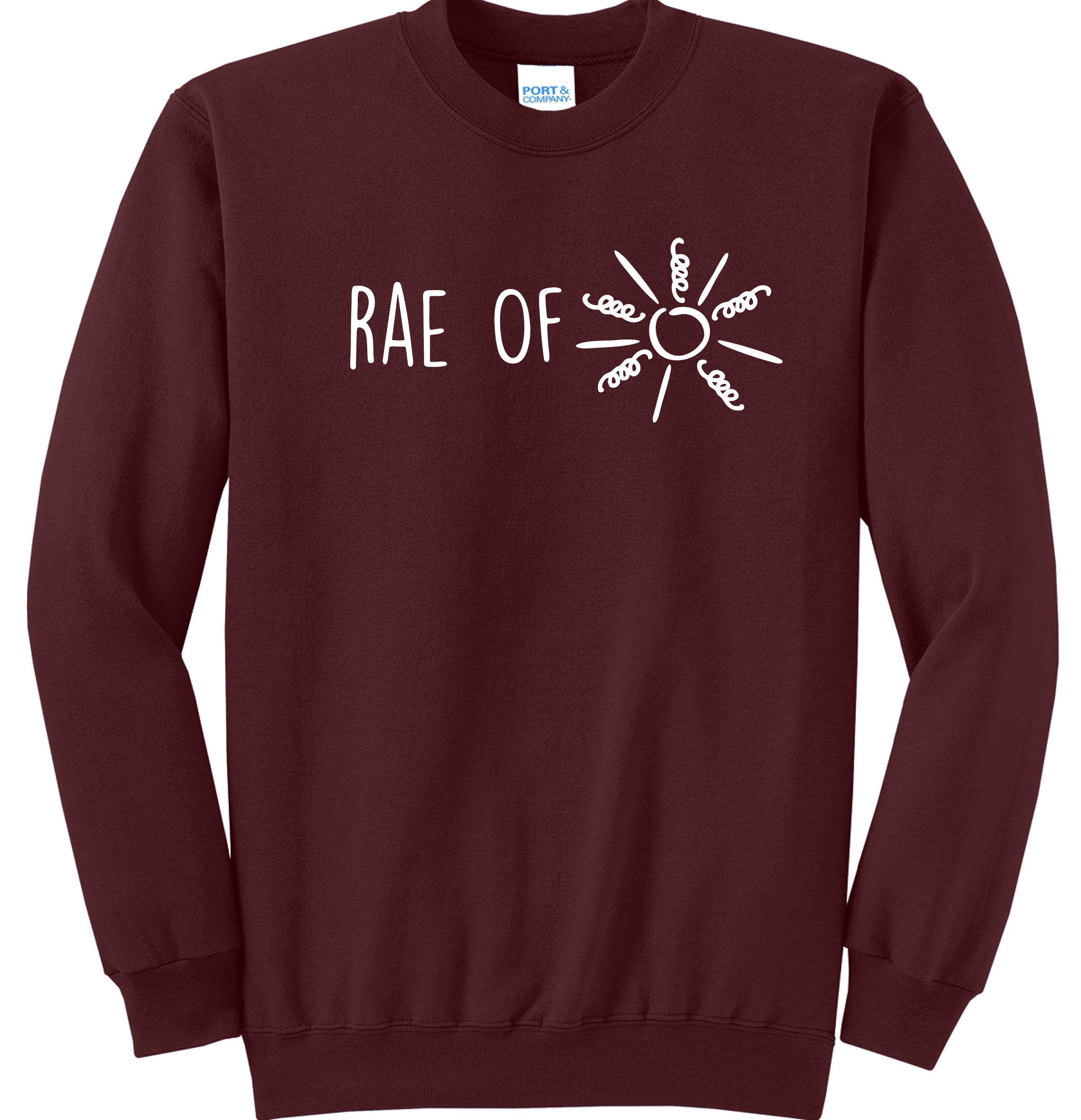 RAE OF SUNSHINE-MAROON CREWNECK KY