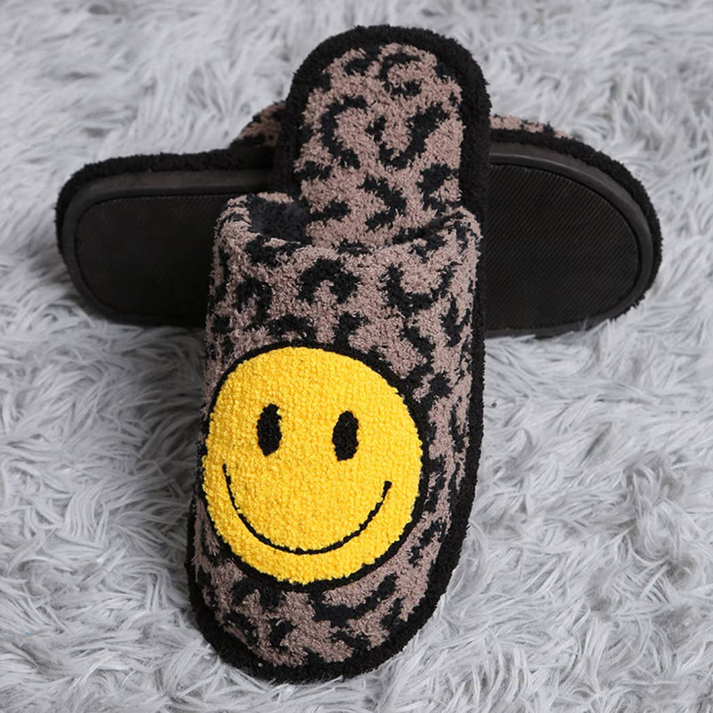 Leopard Happy Face Luxury Soft Slipper
