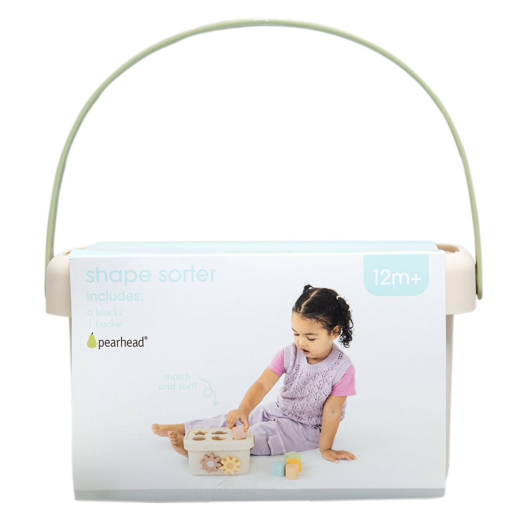 Shape Sort Bucket Wooden Shape Sorter Toy, Montessori Learning Sorting Bucket – The BK Store