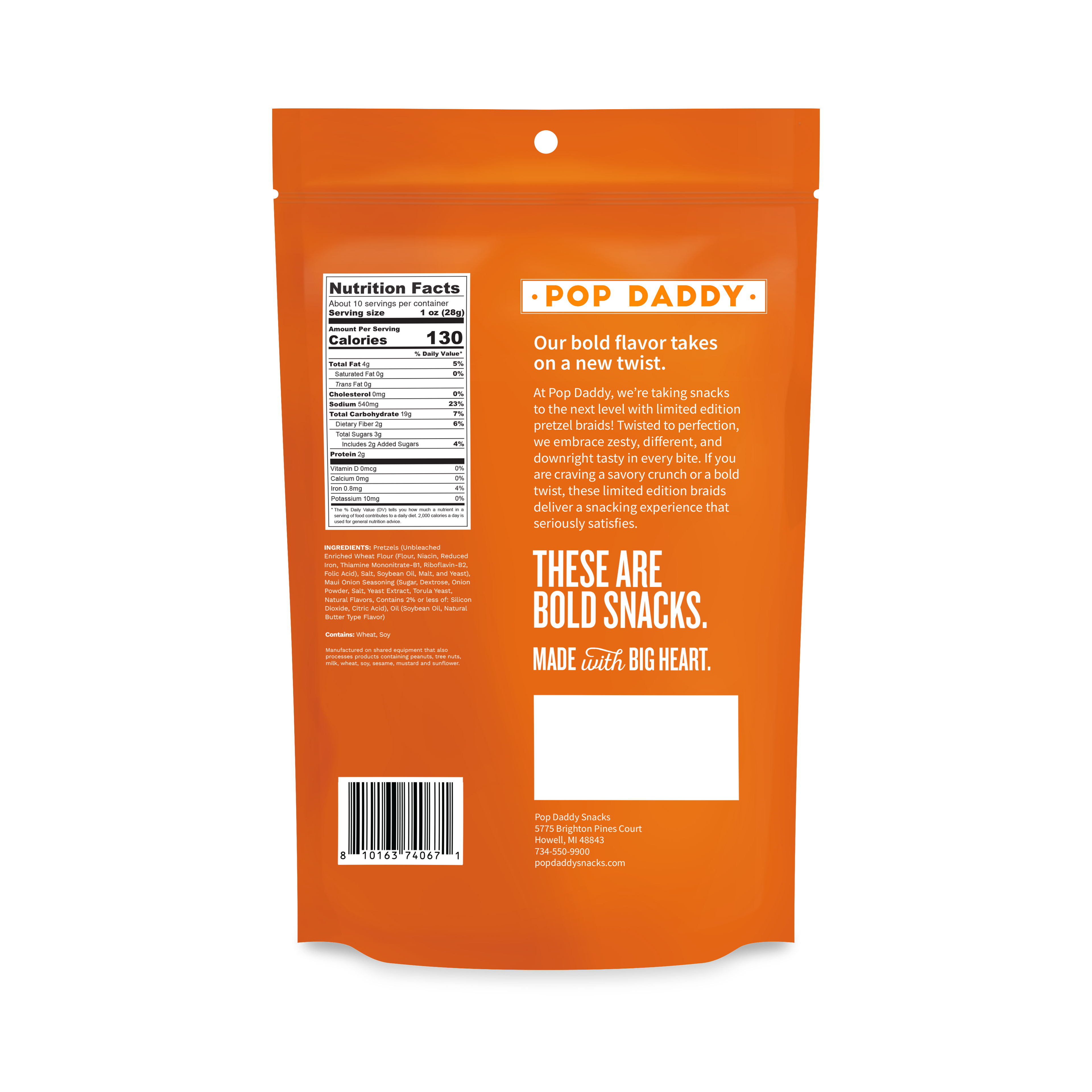 Sweet Maui Onion
Seasoned Pretzels(limited edtion) 10oz