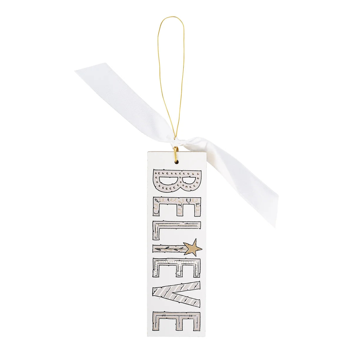 Neutral Believe Tag Ornament