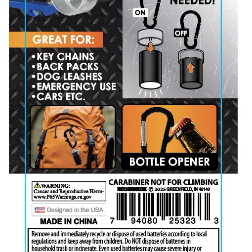 Roughneck Speed Release Magnetic Light Carabiner