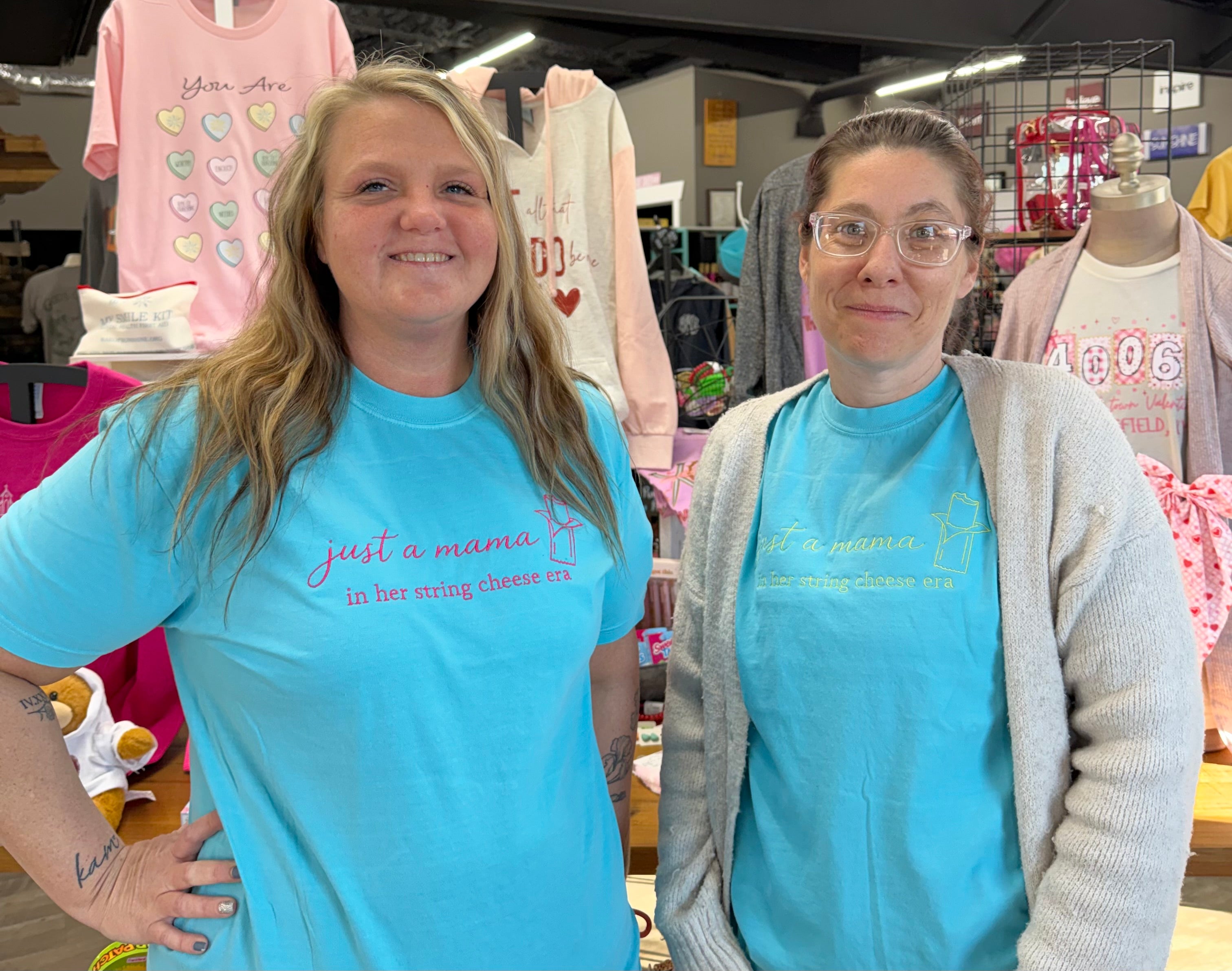 Just a Mama in Her String Cheese Era-Embroidered