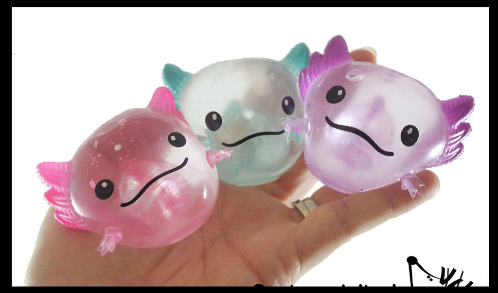 1 Axolotl Splat Ball -  Water Filled Splat Stress Ball - Thr