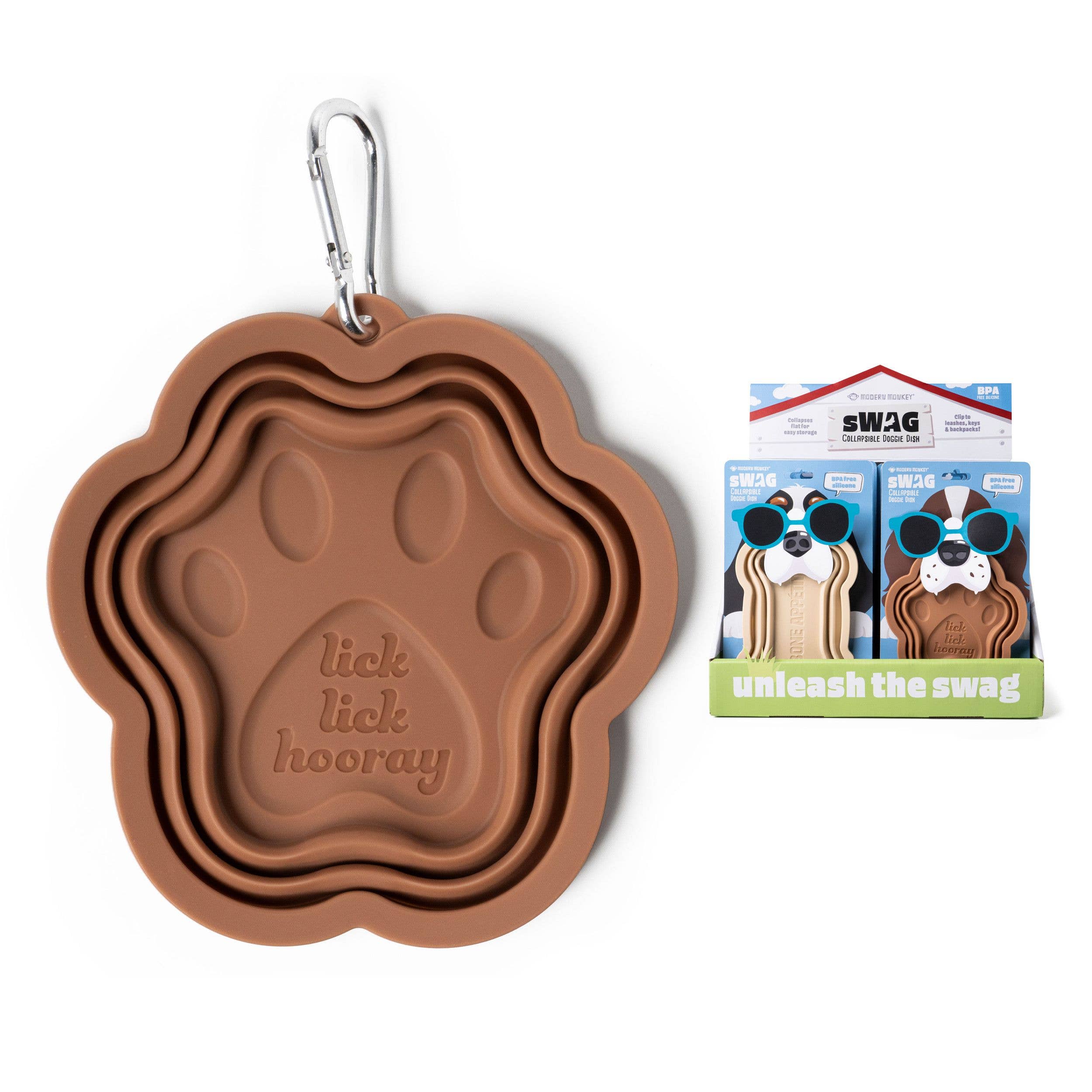 Modern Monkey sWAG Collapsible Doggie Dish