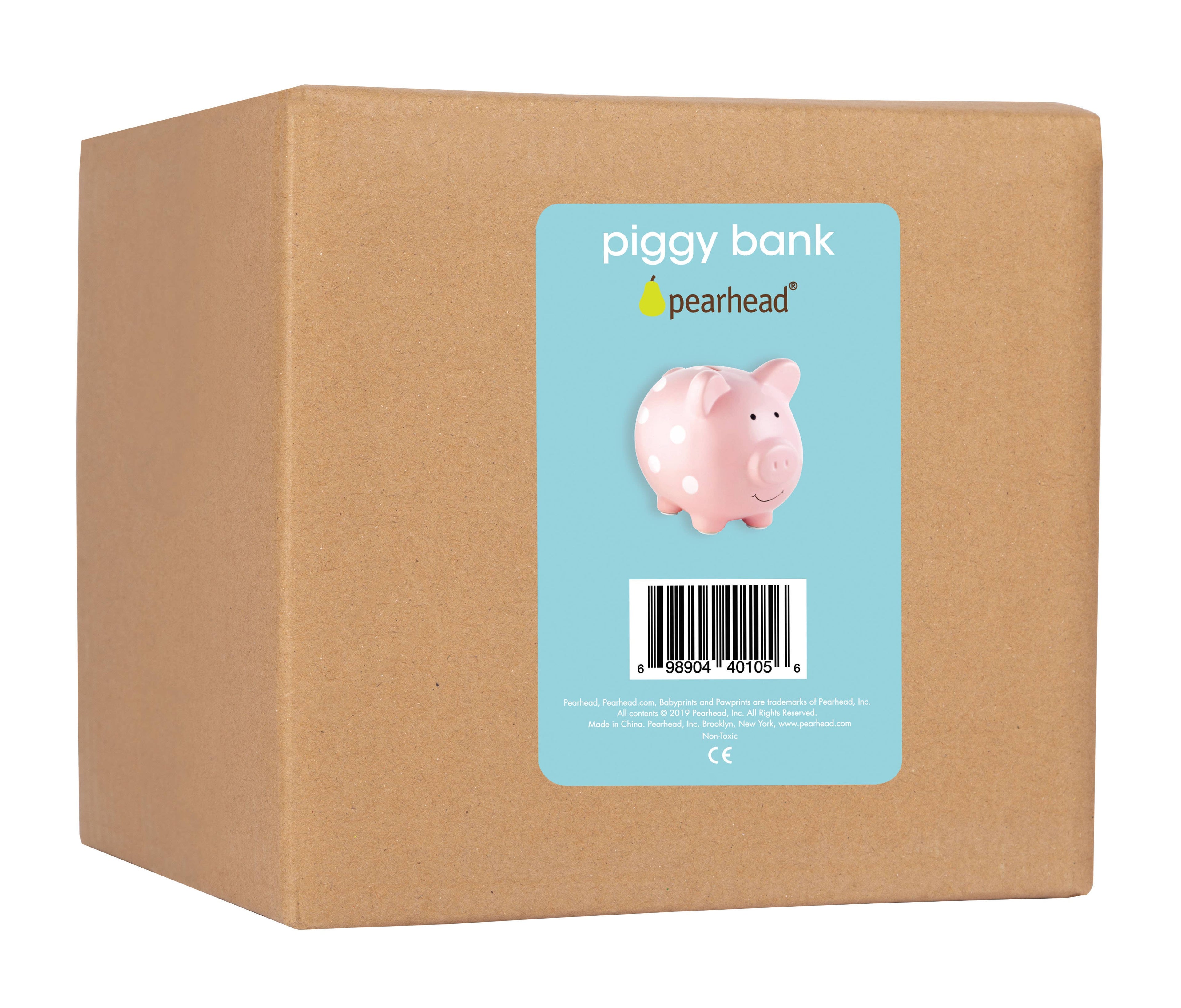 Polka Dot Piggy Bank (Grey, Pink, or Blue)