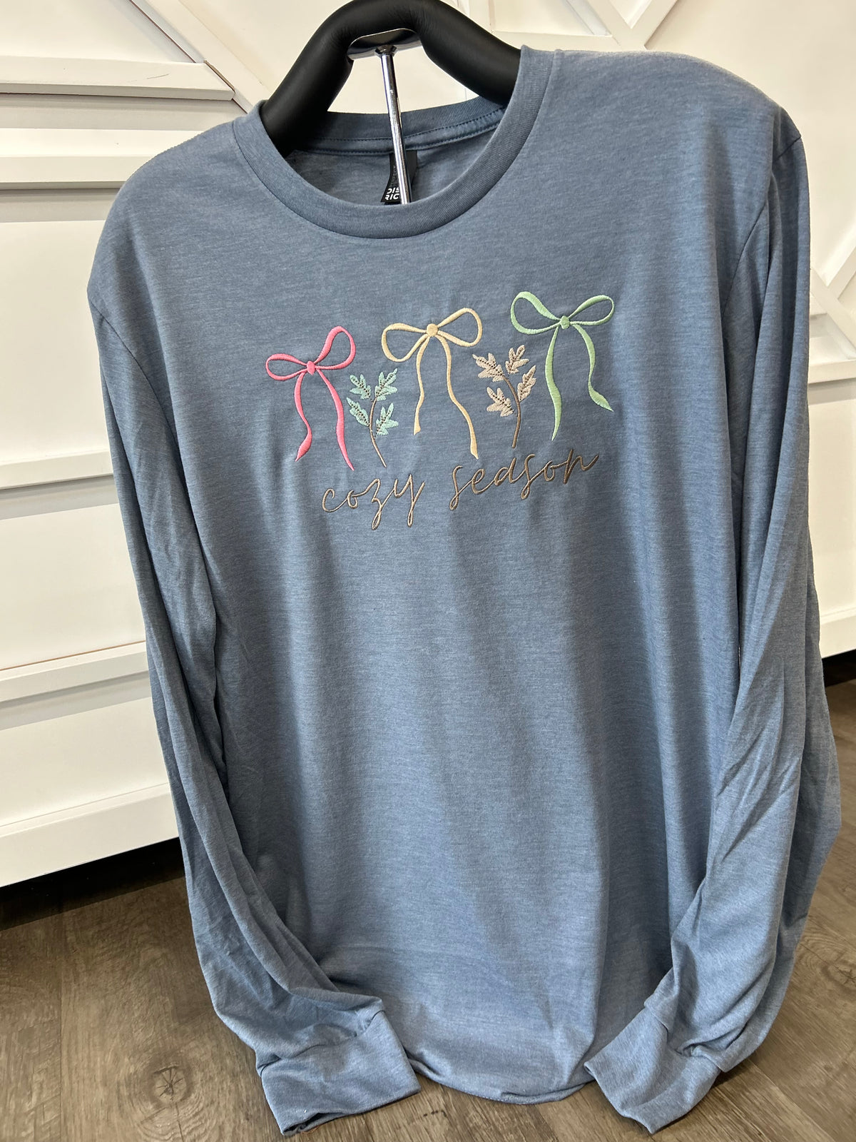 Cozy Season Embroidered Long Sleeve Tee
