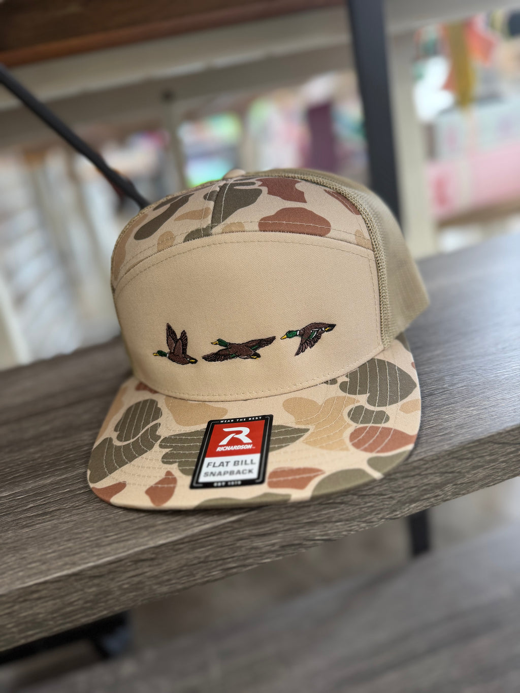Flying Mallard Embroidered Camo (tee or hat)