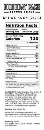 Birthday Cake Seasoned Pretzels  7.5oz