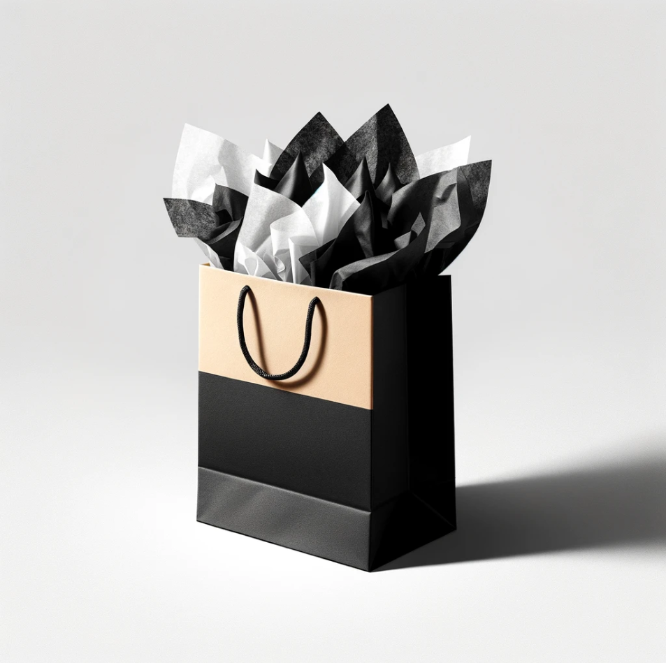 Party Tissue Paper Black, 10 Sheets Gift Wrapping Paper Pack
