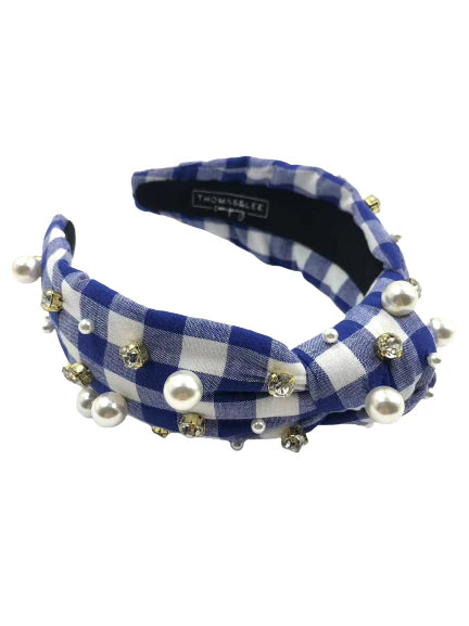 PLAID PEARL HEADBAND