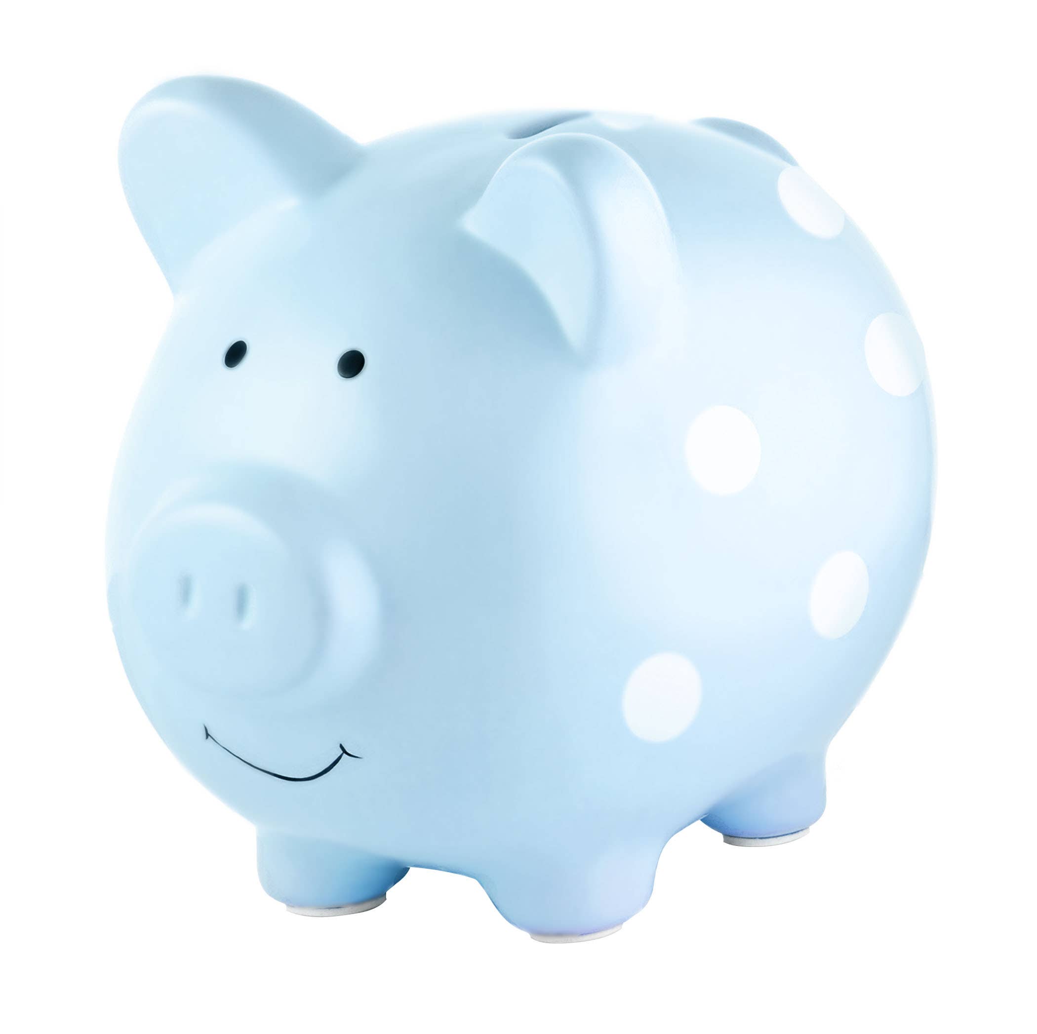 Polka Dot Piggy Bank (Grey, Pink, or Blue)