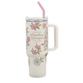 Tumbler w/straw SS Ivory Everything Beautiful Ecc. 3:11