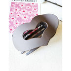 Matte Neutral Heart Shaped Flat Hair Claw Clips