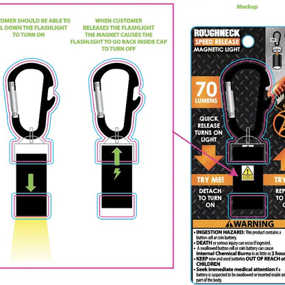 Roughneck Speed Release Magnetic Light Carabiner