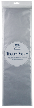 Party Tissue Paper Silver Metallic, 5sheet Wrapping Paper