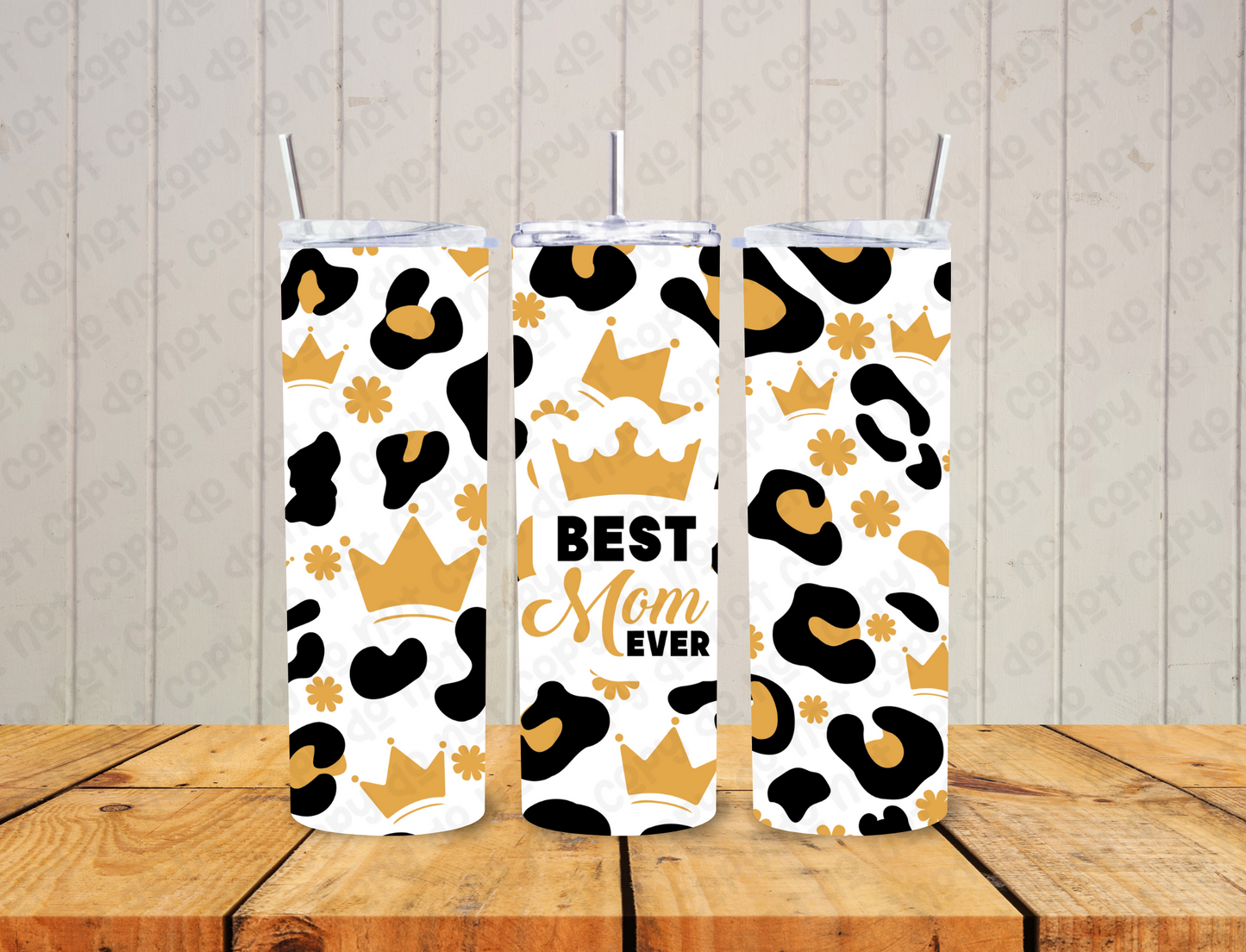 Best Mom Ever Gold Leopard Print 20 oz Tumbler